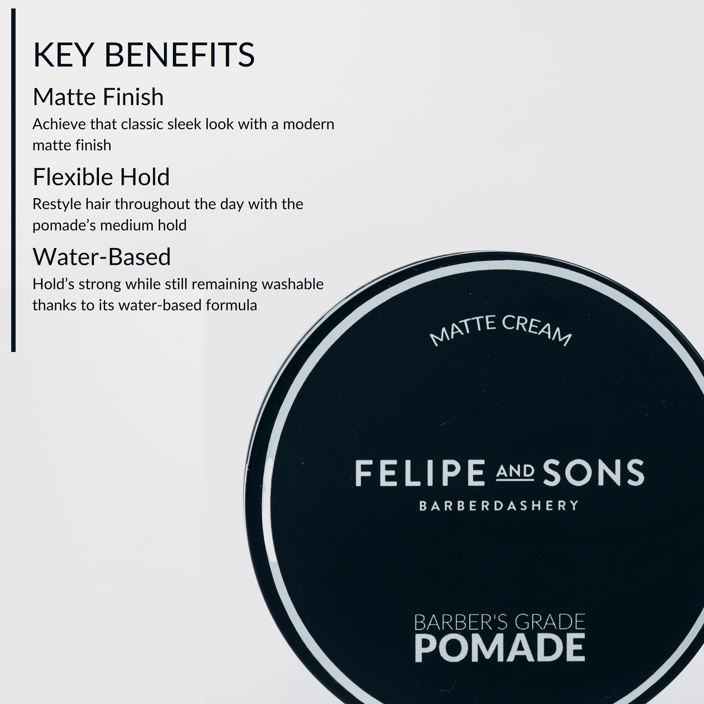 Felipe and Sons Barber’s Grade Matte Cream Pomade 80g