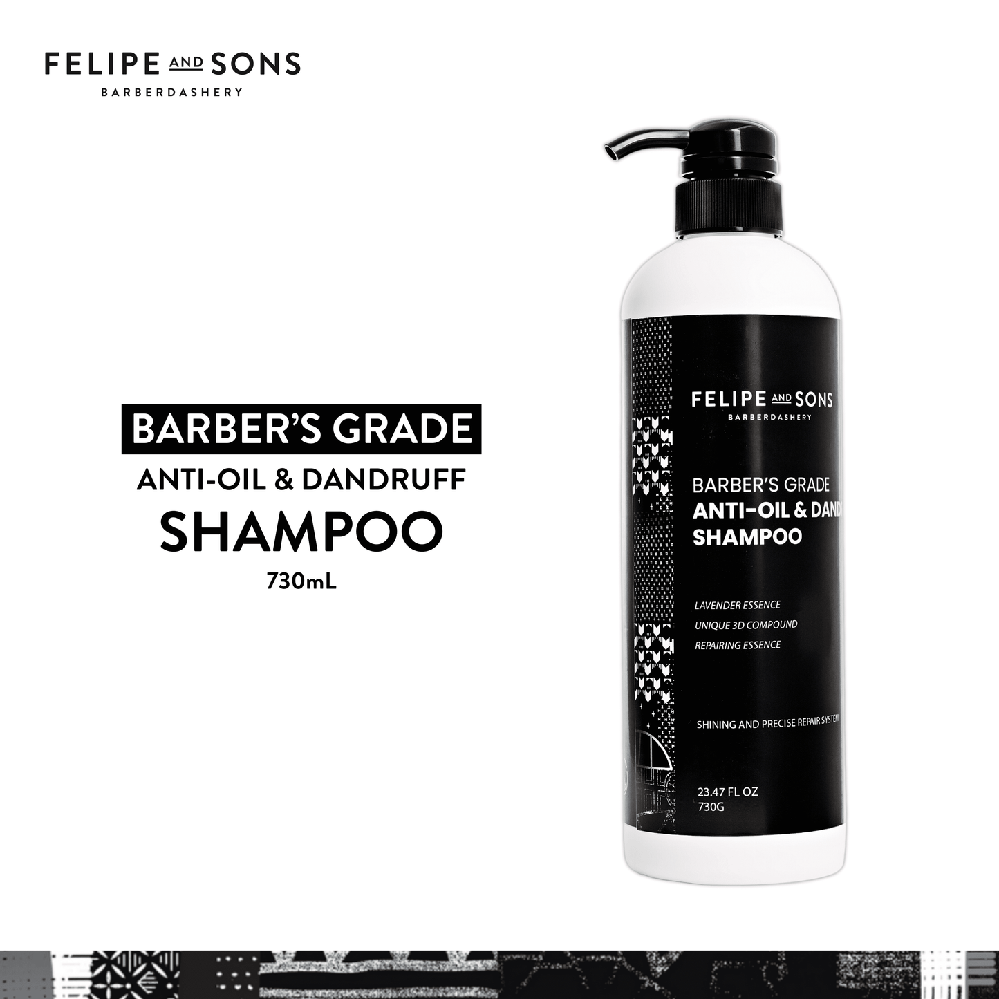 Felipe and Sons Barber’s Grade Anti-Oil and Anti-Dandruff Shampoo 730g