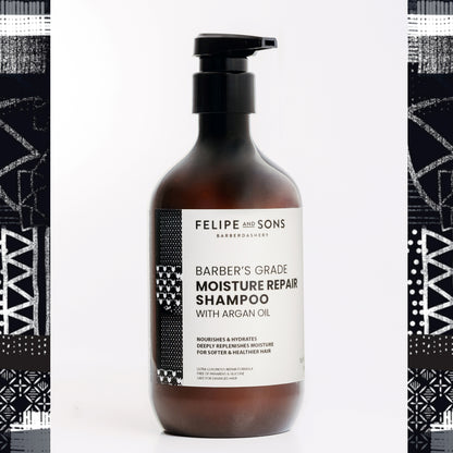 Felipe and Sons Barber’s Grade Moisture Repair Shampoo with Argan Oil 500mL