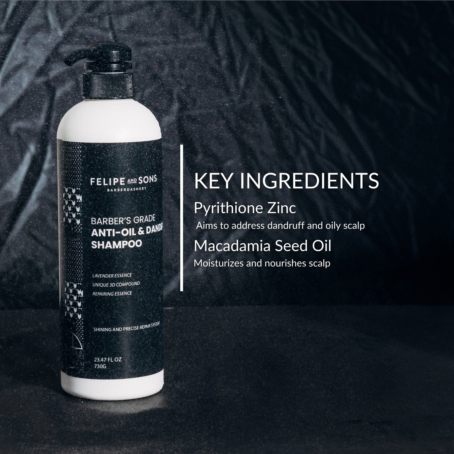 Felipe and Sons Barber’s Grade Anti-Oil and Anti-Dandruff Shampoo 730g