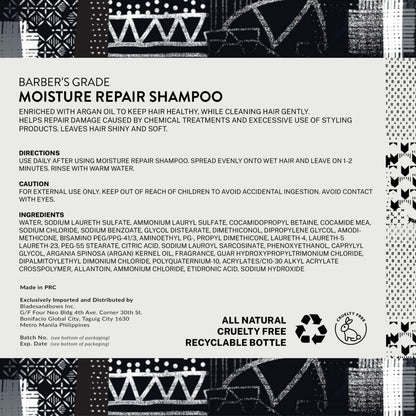 Felipe and Sons Barber’s Grade Moisture Repair Shampoo with Argan Oil 500mL