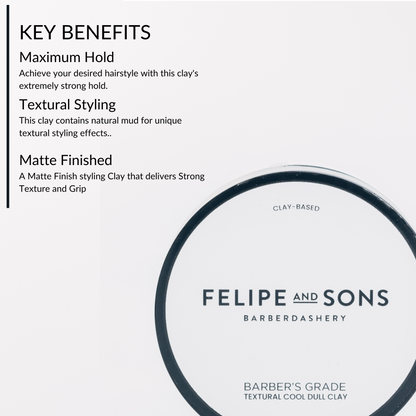 Felipe and Sons Barber’s Grade Textural Cool Dull Clay 80g